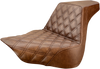 SADDLEMEN Step Up Seat - Driver's Lattice Stitched - Brown Step Up Seat — Front Lattice Stitch - Team Dream Rides