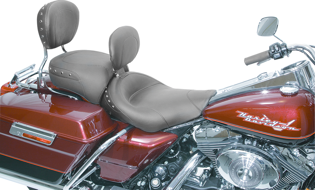 MUSTANG Studded Solo Seat - Driver's Backrest - Road King '97-'07 Wide-Style Solo Seat with Removable Backrest - Team Dream Rides