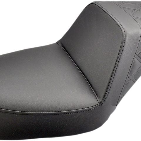 SADDLEMEN Step Up Seat - Rear Lattice Stitched - FXD Rear Step Up LS Seat - Team Dream Rides