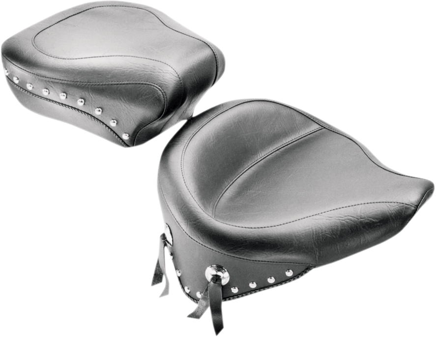 MUSTANG Wide Studded Solo Seat - FLST '08-'17 Wide Vintage Solo Seat - Team Dream Rides