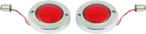 CUSTOM DYNAMICS LED Flat Turn Signals - 1156 - Chrome - Red Lens ProBEAM® Flat Bezel Rear LED Turn Signals - Team Dream Rides