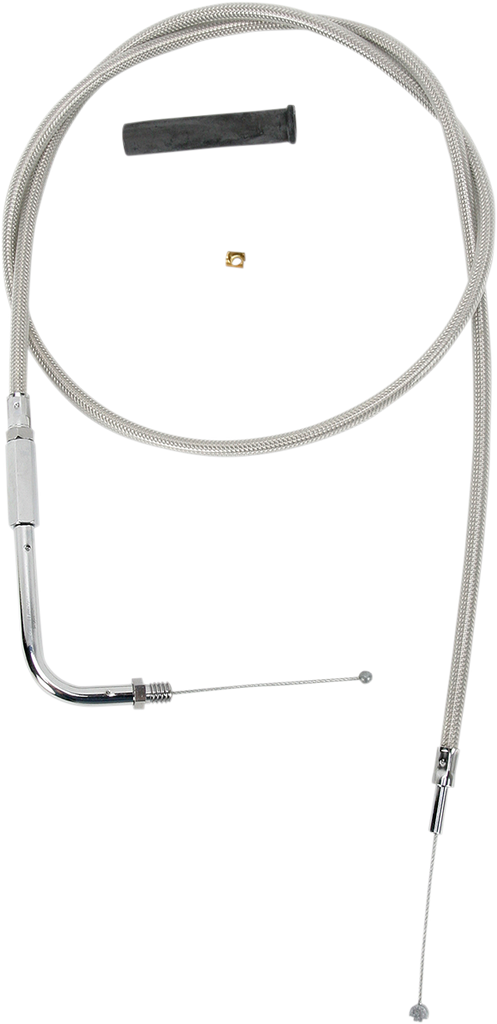 DRAG SPECIALTIES 42" Braided Throttle Cable Stainless Braided Throttle/Idle Cable - Team Dream Rides