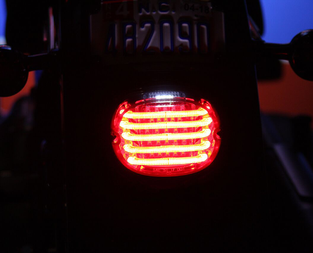 CUSTOM DYNAMICS Taillight - with License Plate Illumination Window - Red ProBEAM® Low-Profile LED Taillight Kit — with Top Tag Light - Team Dream Rides