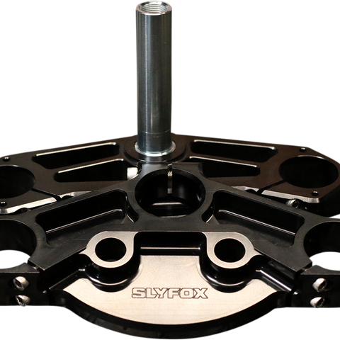 SLYFOX 49 mm Triple Clamps - '14+ FLH - Black Anodized Custom 49 mm Triple Tree - Team Dream Rides