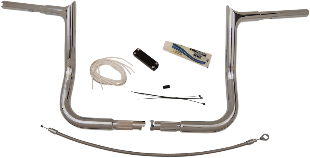 FAT BAGGERS INC. Chrome 12" Pointed Top Handlebar Kit 1-1/4" EZ Install Pointed Top Handlebar Kit - Team Dream Rides