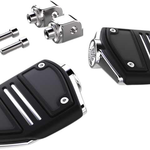 CIRO Twin Rail Footpeg - With Mount - Chrome - Softail Twin Rail Footrests - Team Dream Rides