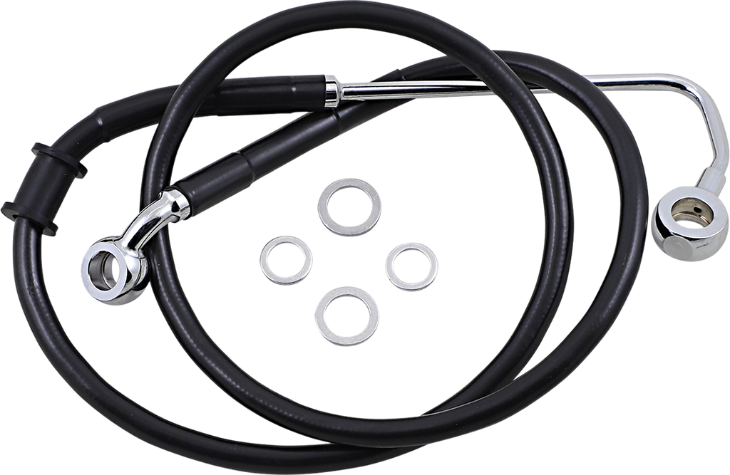 DRAG SPECIALTIES Brake Line - +6" - Black - '15-'17 Softail Extended Length Stainless Steel Brake Line - Team Dream Rides