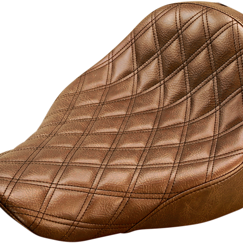 SADDLEMEN Renegade Solo Seat - Lattice Stitched - Brown Renegade LS Solo Seat - Team Dream Rides