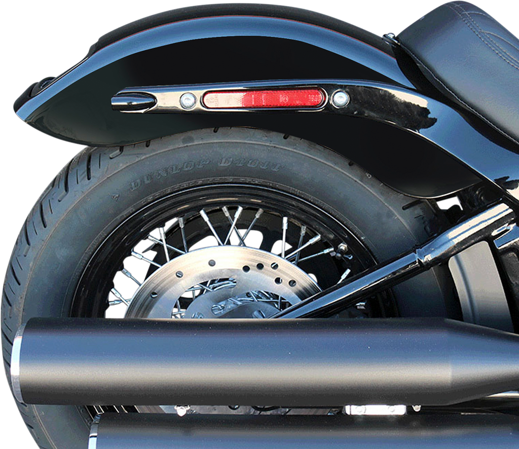 PAUL YAFFE BAGGER NATION Fender and Frenched-In LED License Plate Kit - Gloss Black Frame - FXBB Rear Fender and License Plate Kit - Team Dream Rides