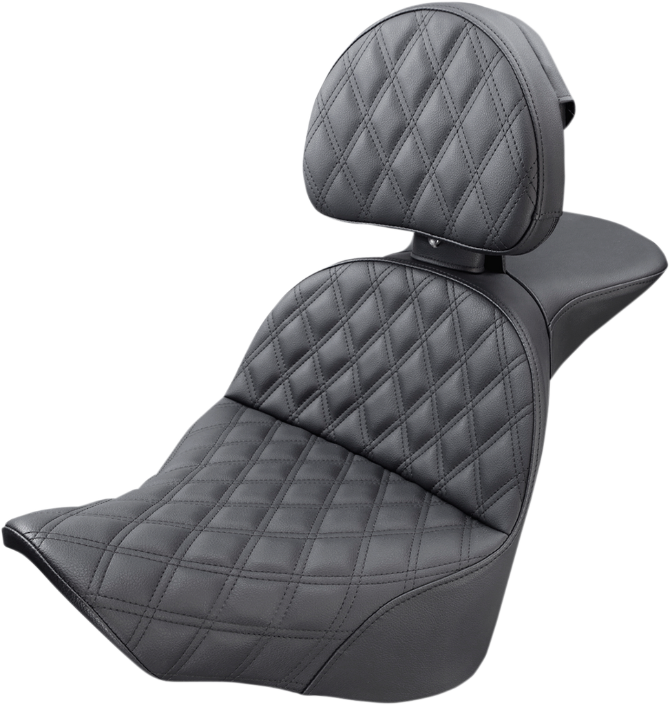 SADDLEMEN Explorer Seat - Lattice Stitched - Backrest Explorer LS  Seat - Team Dream Rides