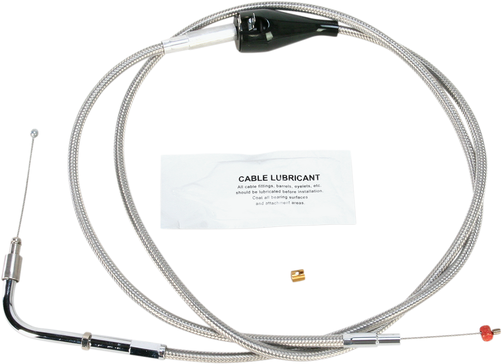 BARNETT Extended 8" Stainless Steel Idle Cable w/ Cruise Stainless Steel Throttle/Idle Cable - Team Dream Rides