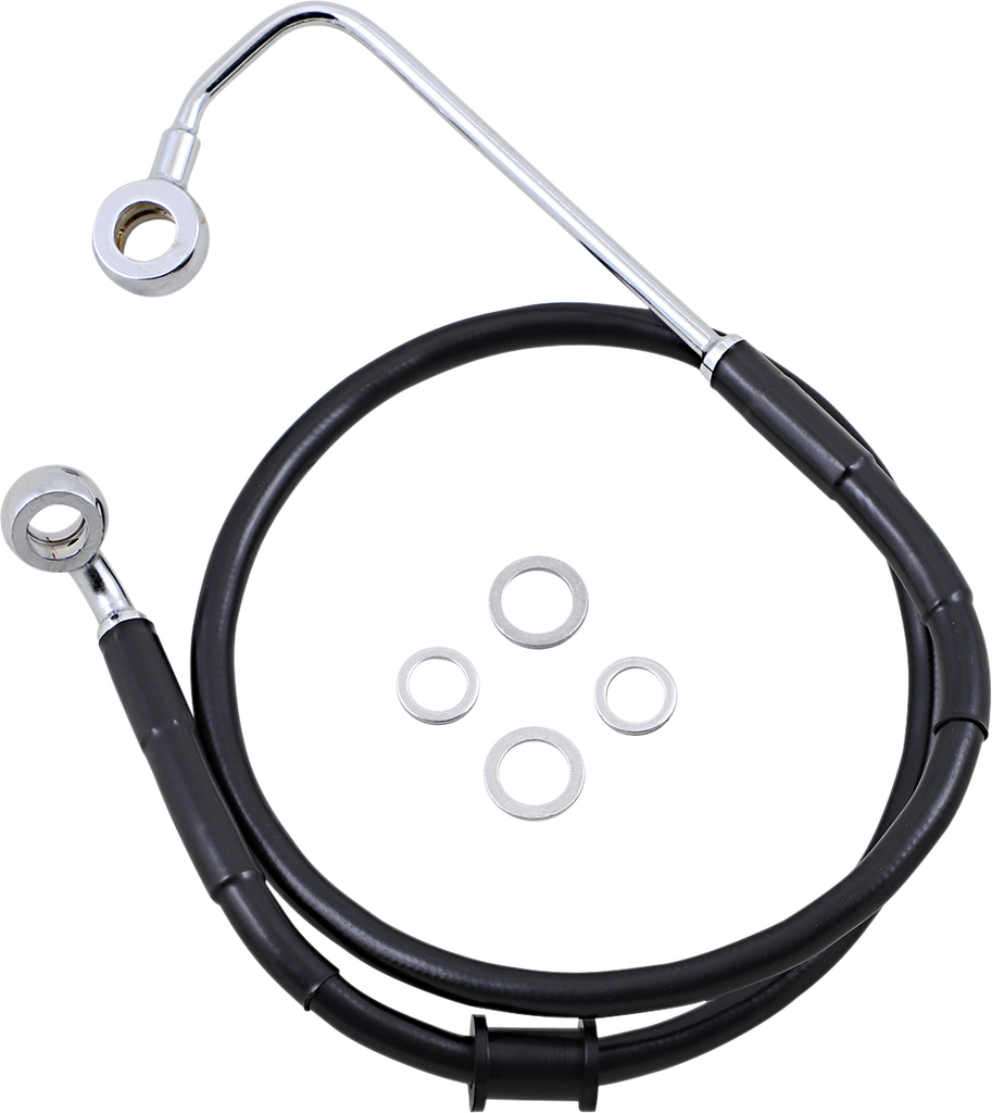 DRAG SPECIALTIES Brake Line - Softail '15-'17 - Black Standard Length Brake Line Kit - Team Dream Rides