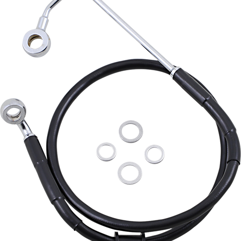 DRAG SPECIALTIES Brake Line - Softail '15-'17 - Black Standard Length Brake Line Kit - Team Dream Rides