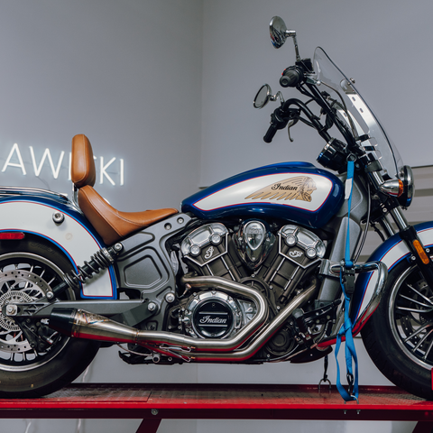 Indian Scout Shorty Brushed Ss W/ Blk End Cap - Team Dream Rides