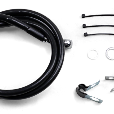 DRAG SPECIALTIES Brake Line - Front - Black - +6