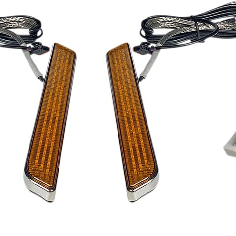 CUSTOM DYNAMICS LED Fork Light - Amber - Chrome LED Front Fork Lightz™ - Team Dream Rides