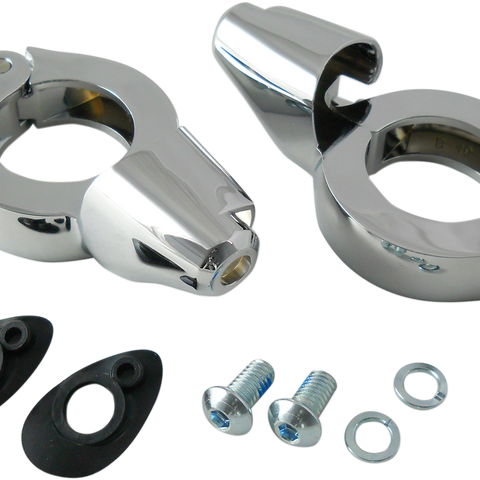 DRAG SPECIALTIES Turn Signal Mount - 41mm - Chrome Turn Signal Fork Clamps - Team Dream Rides