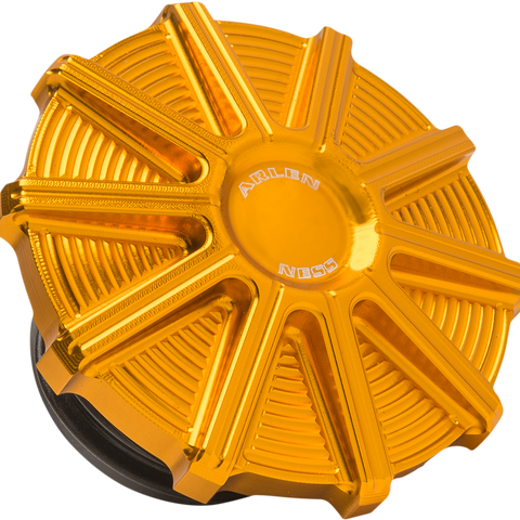 ARLEN NESS Gas Cap - Gold - 10 Gauge Vented Gas Cap - Team Dream Rides