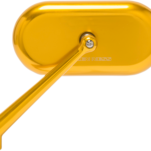 ARLEN NESS Oval Mirror - Gold - Left Mirror - Team Dream Rides