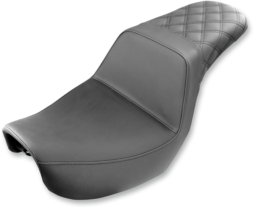 SADDLEMEN Step Up Seat - Rear Lattice Stitched - Dyna Rear Step Up LS Seat - Team Dream Rides