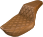 SADDLEMEN Step Up Seat - Lattice Stitched - Brown - Dyna Step Up Seat — Lattice Stitched - Team Dream Rides