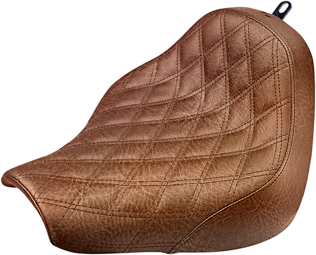 SADDLEMEN Renegade Solo Seat - Lattice Stitched - Brown Renegade LS Solo Seat - Team Dream Rides