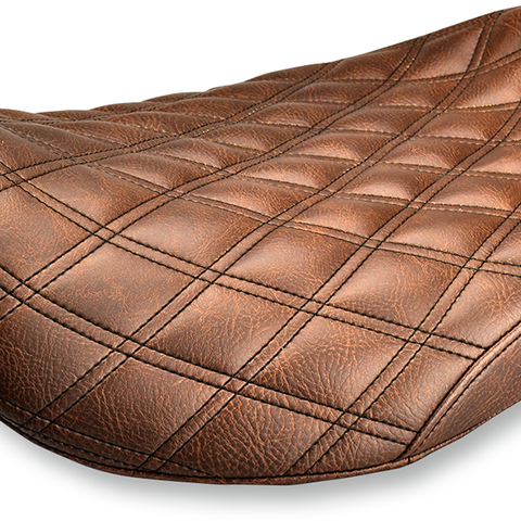 SADDLEMEN Renegade Seat - Lattice Stitched - Brown - FLH Renegade LS Solo Seat - Team Dream Rides