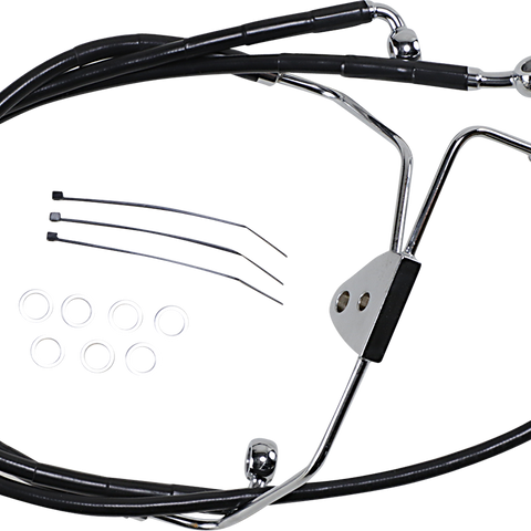 DRAG SPECIALTIES Brake Line - Front - Black - +8