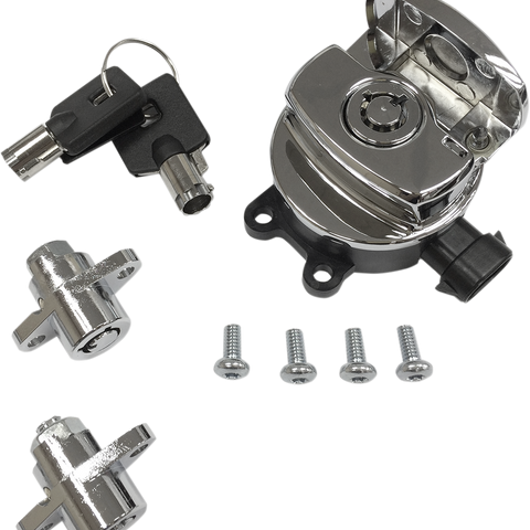 DRAG SPECIALTIES Side Hinge Ignition Switch with Saddlebag Lock - Chrome Side Hinge Ignition Switch - Team Dream Rides