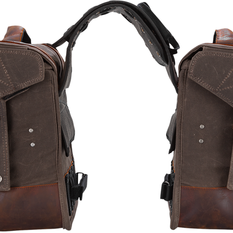BURLY BRAND Throw-Over Saddleback - Oak Throw-over Saddlebag - Team Dream Rides
