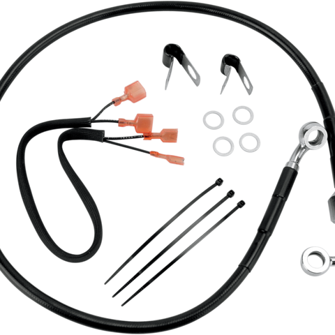 DRAG SPECIALTIES Brake Line - Rear - XL '00-'03 - Black Stainless Steel Brake Line Kit - Team Dream Rides
