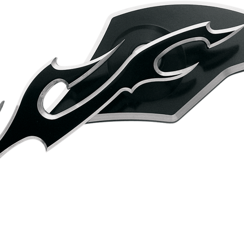 PRO-ONE PERF.MFG. Mirror - Flame - Black - Left Billet Aluminum Mirrors with Clear Glass — Flamed - Team Dream Rides