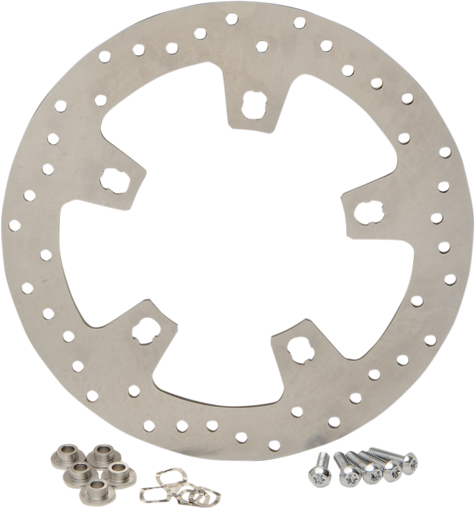 DRAG SPECIALTIES Front Rotor - 11.8" Stainless Steel Drilled Brake Rotor - Team Dream Rides