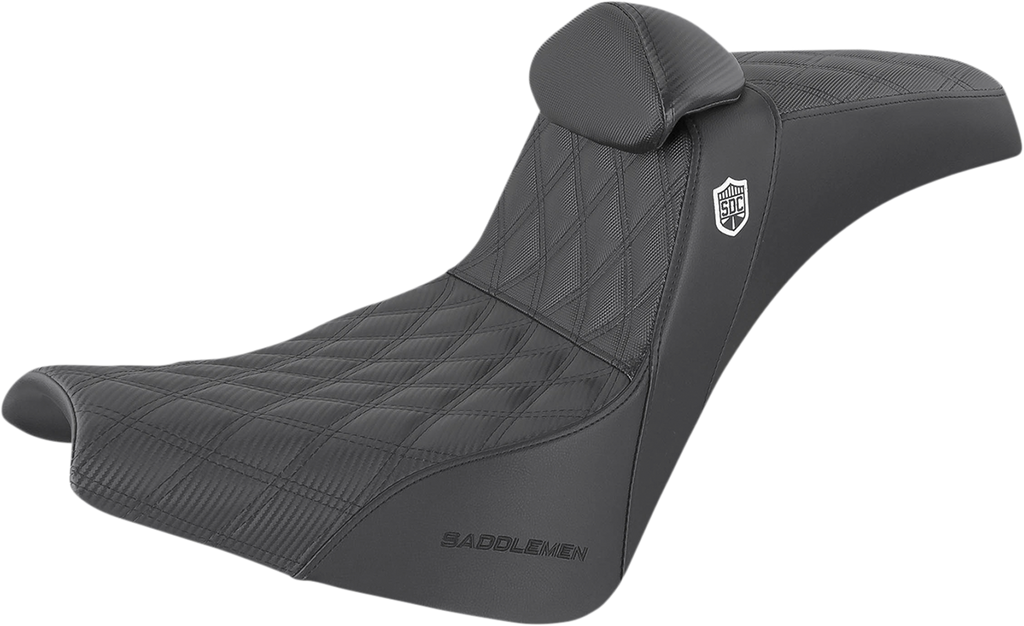 SADDLEMEN SDC Performance Seat - Gripper - Backrest Pro Series SDC Performance Grip Seat - Team Dream Rides