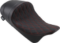 DRAG SPECIALTIES SEATS Forward Low Solo Seat - Diamond - Red Stitched Forward Low Solo Seat - Team Dream Rides