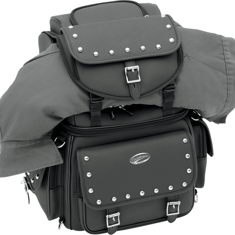 SADDLEMEN Sissy Bar Bag BR3400EXS Combination Backrest, Backseat, and Sissy Bar Bag - Team Dream Rides