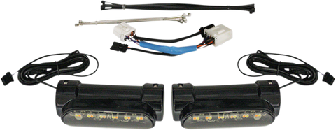 CUSTOM DYNAMICS Engine Guard Light - '97-'13 FLH - Black Dynamic Amber/White Engine Guard LEDs - Team Dream Rides