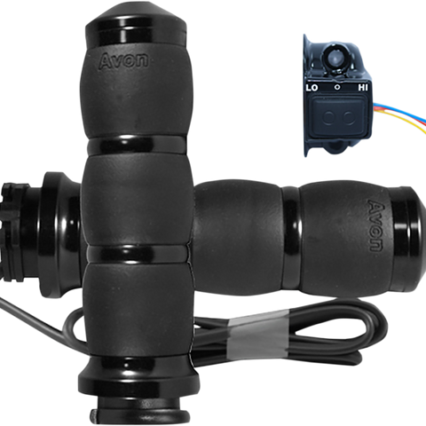 AVON GRIPS Black Heated Velvet Air Grips for Cable Heated Grips - Team Dream Rides