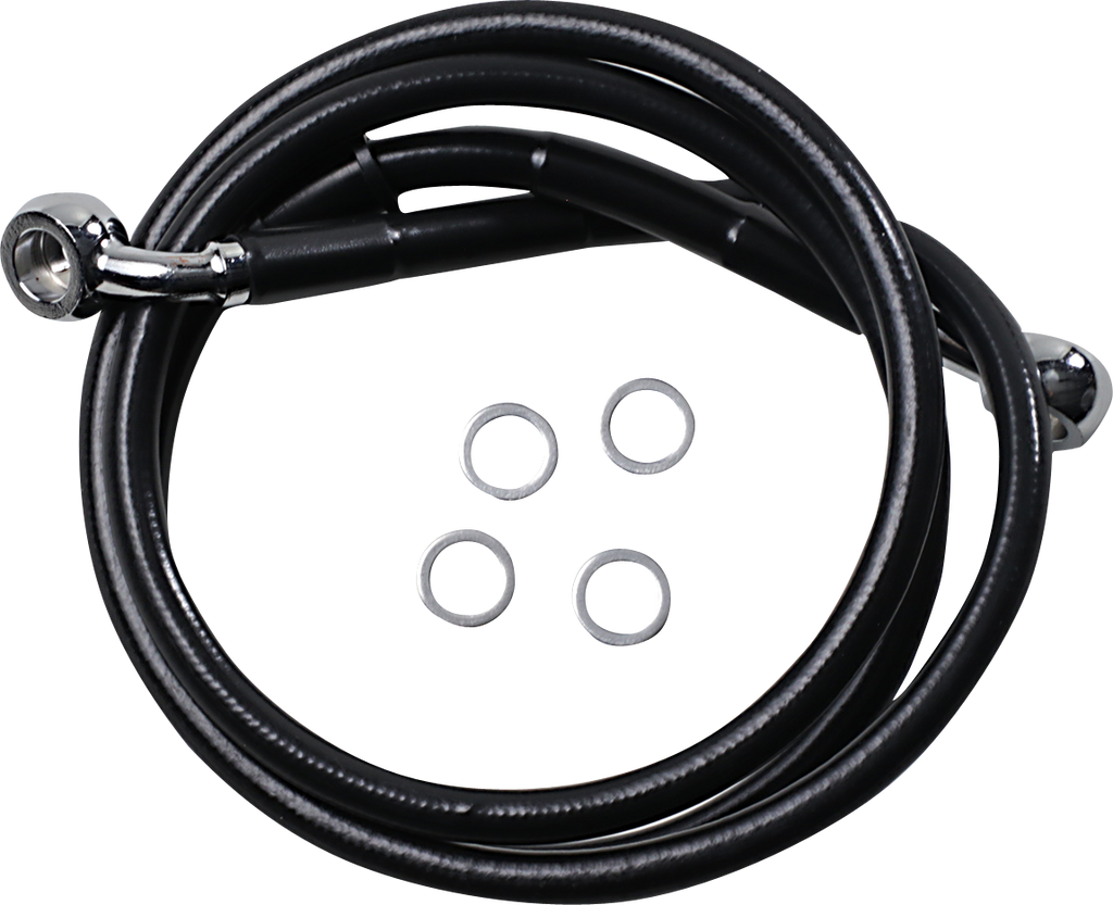 DRAG SPECIALTIES Brake Line - +2" - Black - XL Extended Length Stainless Steel Brake Line - Team Dream Rides