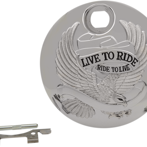 DRAG SPECIALTIES Live to Ride Console Door - Chrome 