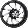 COASTAL MOTO Rear Wheel - Hurricane - Black - 18" - No ABS - '08-'19 FL Hurricane Precision Cast 3D Wheel - Team Dream Rides
