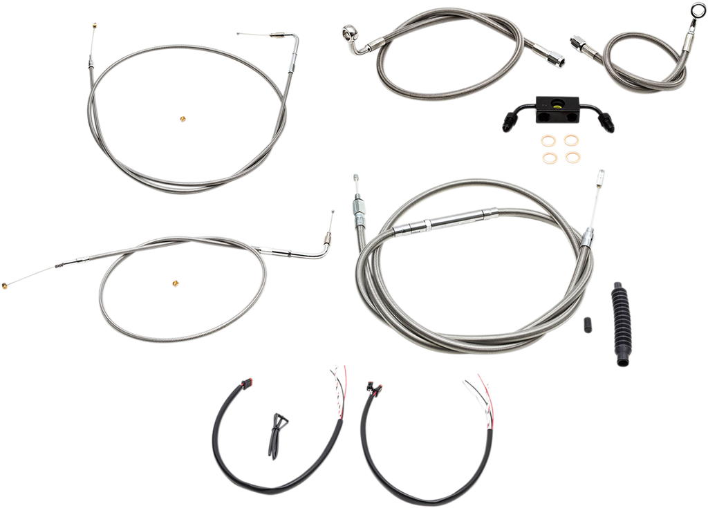 LA CHOPPERS Mini Cable Kit for XL w/ ABS Complete Stainless Braided Handlebar Cable/Brake Line Kit - Team Dream Rides
