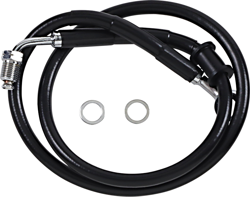 DRAG SPECIALTIES Brake Line - +4" - Black - '18-'20 Softail Extended Length Stainless Steel Brake Line - Team Dream Rides