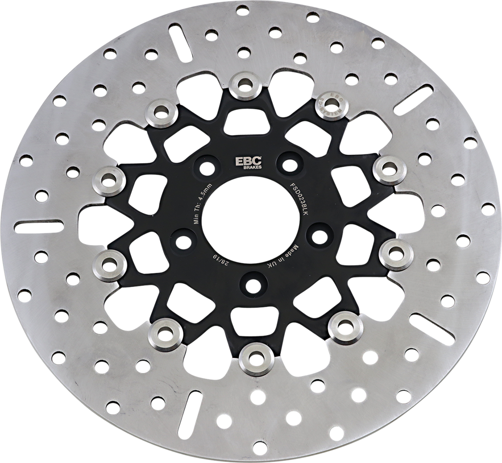 EBC Brake Rotor - Black Carrier - FSD023BLK FSD Series Stainless Steel Front Brake Rotor for Big Twins - Team Dream Rides