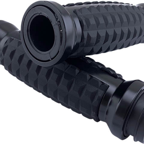 DRAG SPECIALTIES Matte Black Grenade Grips for TBW Grenade Grips - Team Dream Rides