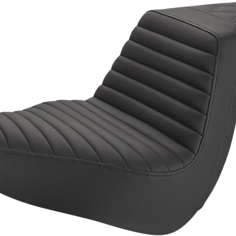 SADDLEMEN Step Up Seat - Tuck and Roll/Lattice Stitched - Black Step Up Seat — Rear Lattice Stitch/Tuck and Roll - Team Dream Rides