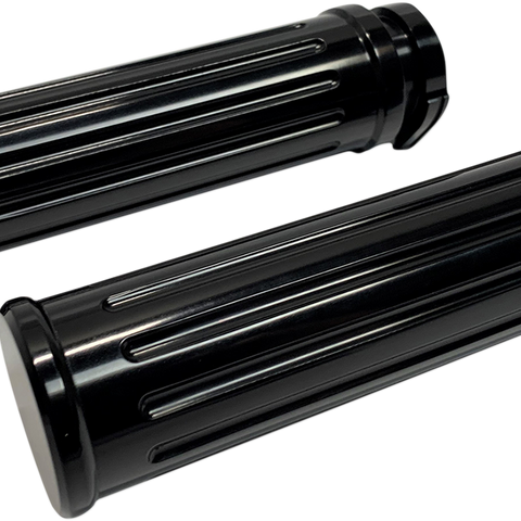 PRO-ONE PERF.MFG. Black Smooth Billet Grips Black Billet Grips - Team Dream Rides