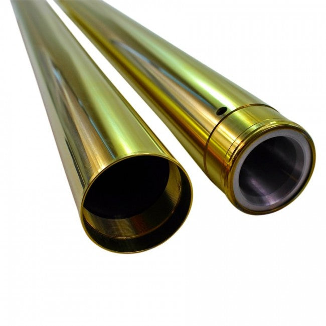 TC Bros Gold Titanium Nitride Coated Fork Tubes "Stock Length" 49mm for FXD/FXDWG Dyna Wide Glide - Team Dream Rides