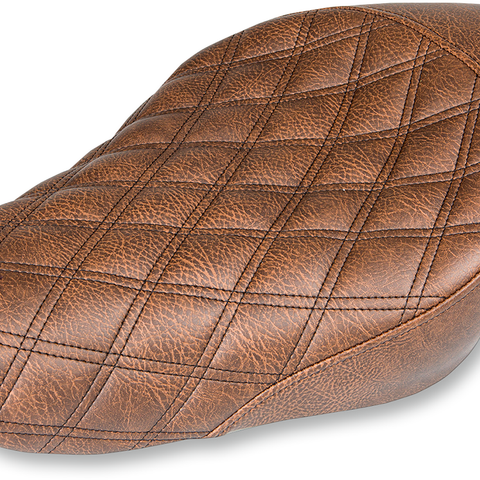 SADDLEMEN Renegade Seat - Lattice Stitched - Brown - XL with 4.5 Gallon Tanks Renegade LS Solo Seat - Team Dream Rides