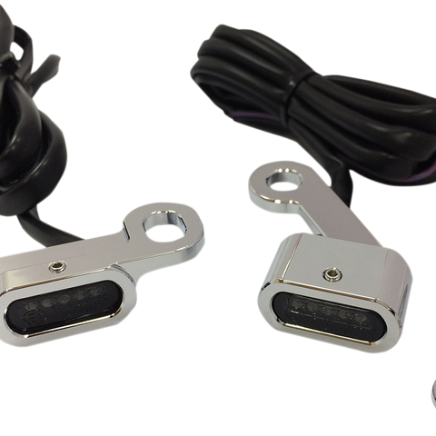 DRAG SPECIALTIES LED Handlebar Marker Lights - XL - Chrome/Smoke LED Handlebar Marker Lights - Team Dream Rides